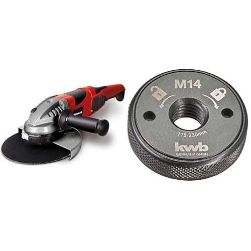 Einhell Amoladora eléctrica con cable - TE-AG 230/2000. 2000 W, 230 V, 8,7 Amperios, diámetro del disco 230 mm. + Tuerca de Liberacion Rapida