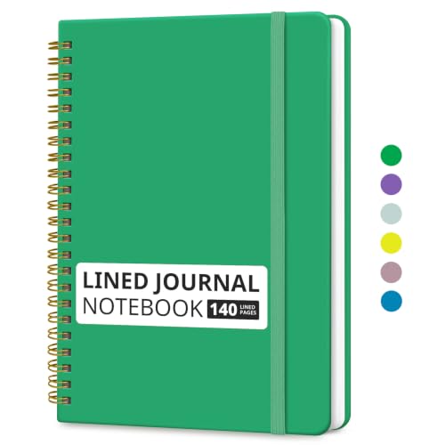 Image of Taja Lined Spiral Notebook for Work, 5.7 inchx7.9 inch Spiral Journal College Ruled