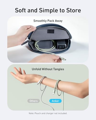 Image of Anker Nano USB C Cable, 240W Flexible Multi-Color Braided Cord, Fast Charging Type C Charger for iPhone 17 Series, MacBook Pro and More (Green, 3ft)