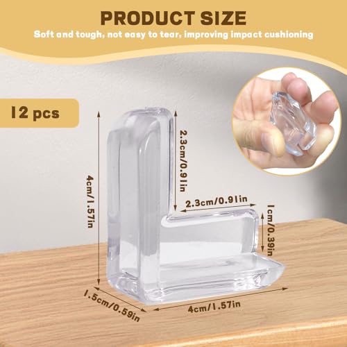 Image of ASTIMESA Thickened Corner Protectors for Furniture, Clear Table Corner Covers Guards, Sharp Edge Bed Corner Bumpers Cushion for Countertop Desk Cabinets (L-Shape) (12 Pack)