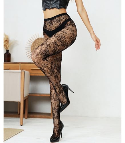Floral Tights, Sexy High Waist Fishnet Tights - Premium Women's Stretchy Fishnet Stockings for Women, Trendy and Comfortable2