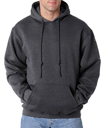 Bayside Men's Pullover Hooded Sweatshirt, Charcoal, Medium