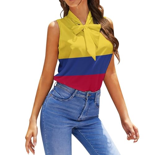 TAIZIYEAH Colombia Flag Women's Short Sleeve T-Shirt Casual for Women Spring Summer Party Clothes