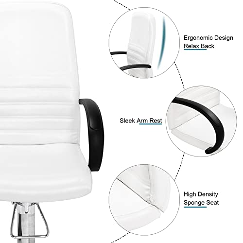 Omysalon Pedicure Chair White With Stool & Bubble Massage Foot Bath, Hydraulic Pedi Chair For Nail Tech, Beauty Spa Salon Unit Station Technician Supplies #TOP3