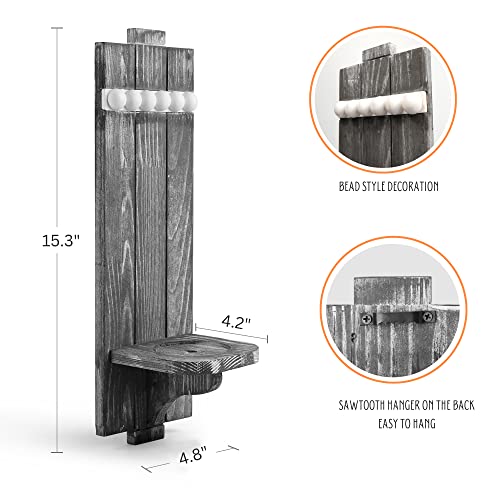 Besuerte Wall Decor Candle Sconces - Candle Wall Sconces Set Of Two - Wall Decor Living Room Decorations - Farmhouse Candle Holder-Dining Room Wall Decor Farmhouse Sconces Wall Decor Set Of 2, Grey #TOP1