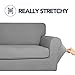 PureFit 2 Pieces Stretch Slipcover for 3 Cushion Couch – Spandex Jacquard Non-Slip Soft Fitted Sofa Couch Cover, Washable Furniture Protector with Non Skid Elastic Bottom for Kids (Sofa, Light Gray)
