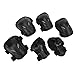 Adult Protective Gear Set with Knee Elbow Wrist Pads for Roller Skate Safety, Sturdy Black (Style), 6-Piece High Hardness PVC Sponge Material, Adjustable for Extreme Sports