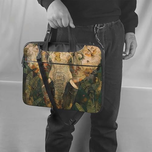 Bolsa para laptop elegante estilo maletín de negocios con estampado de elefante 2