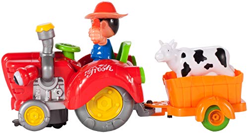MalPlay Traktor mit Anhänger | Rollenspiele Trecker mit Tieranhänger | mit Licht & Sound | Geschenk für Mädchen und… – Bild 8
