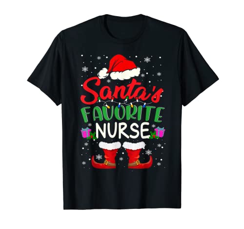 Luces de Navidad favoritas de Santa Claus Grupo de Santa Camiseta