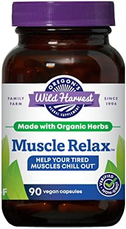 Oregon's Wild Harvest Muscle Relax Organic Herbal Supplement Vegan Capsules