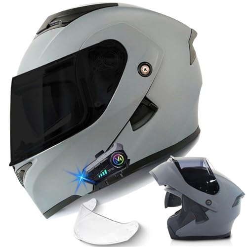 Kask Motocyklowy Szczękowy, [Aero Stratos] Uszczelnienie Akustyczne, ECE 22.06 DOT, Podwójna Wizjera dla Cruiser Street Bike(7,L(59~60cm))