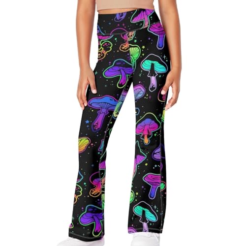 Workout Bootleg Athletic Pants No See-Through Bell Bottoms Elastic