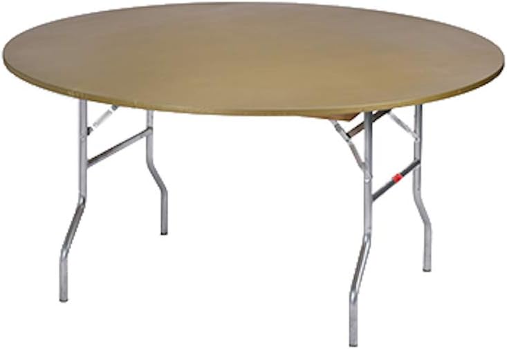 Kwik-Covers 60 Round Fitted Plastic Table Covers, Bundle of 5 (Metallic Gold)