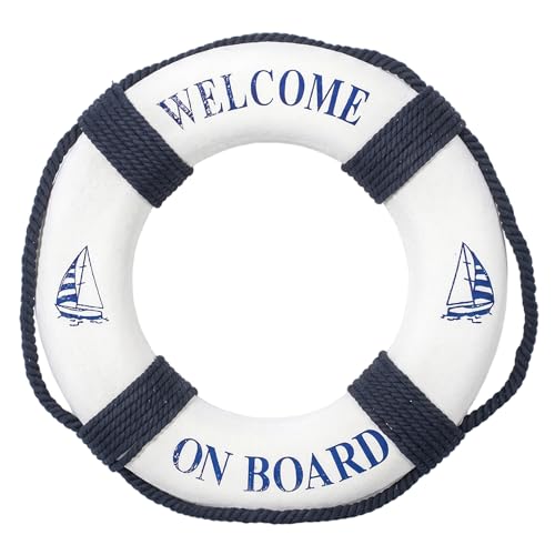 Décoration murale nautique bouée de sauvetage 40 cm style méditerranéen