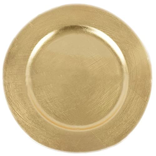 Set de 12 Platos Cargadores Dorados de 13 pulgadas