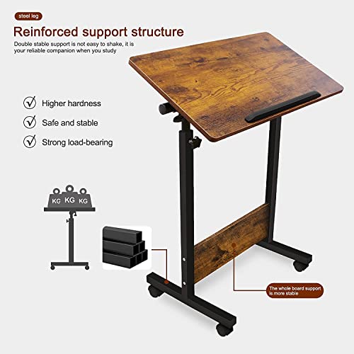 Koupa Height Adjustable Mobile Standing Desk 16×24 In,360° Flip Desk Stand Desk Home Office Table Standing Desk For Small Space Offices,Easy To Assemble(Adjustable Height: 32In-47In) #TOP7