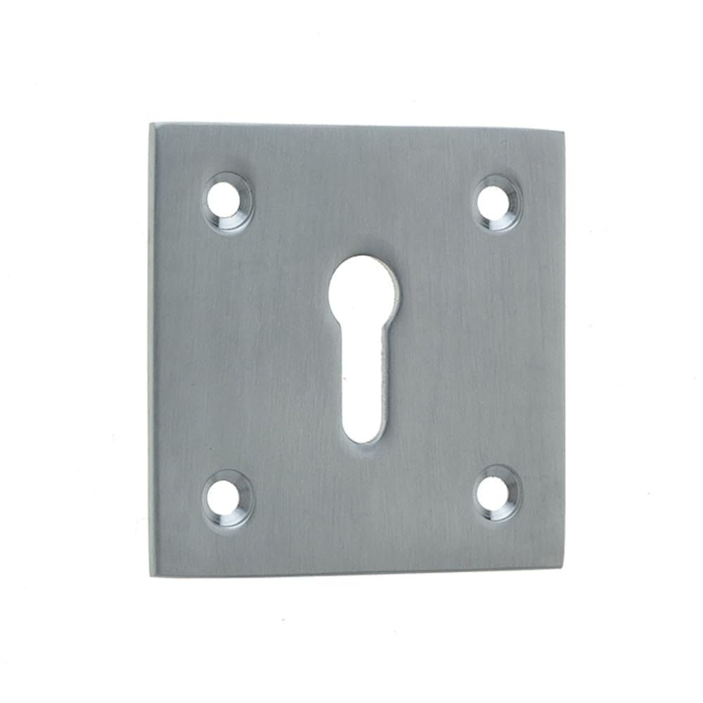 Loops Satin Chrome Square Door Escutcheon 50X50mm For Enhanced Security - Key Hole Cover