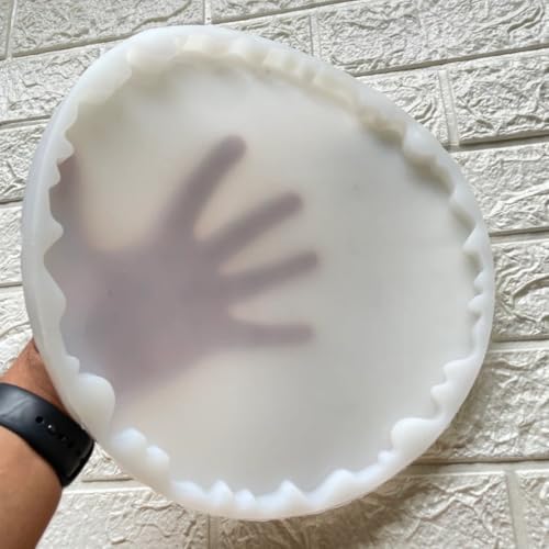 Image of R H LIFESTYLE Silicone Moulds Round Agate Coaster Mould for Resin Art Epoxy Casting Mould Tray Clock Photo Frame Mold Resin Coaster Mould 12 Inch