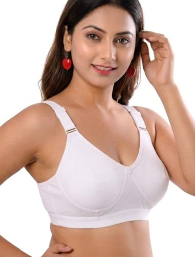 Image of Viral Girl Women's Wire-Free Cotton Hosiery Bra | Non-Padded, Full Coverage, Adjustable Straps | Soft Comfortable Innerwear with Hook & Eye Closure for Everyday Use