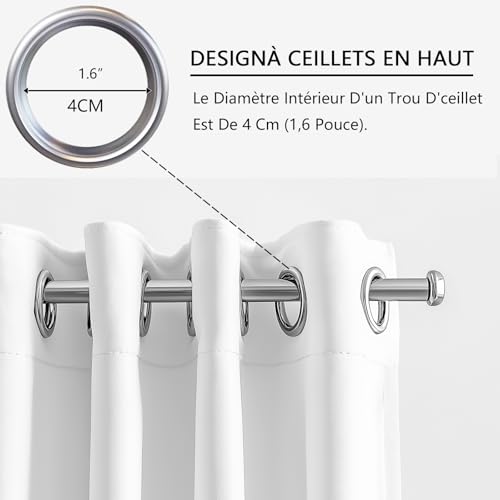 Rideau Isolation Phonique pour Chambre Art Abstrait Bleu - 6