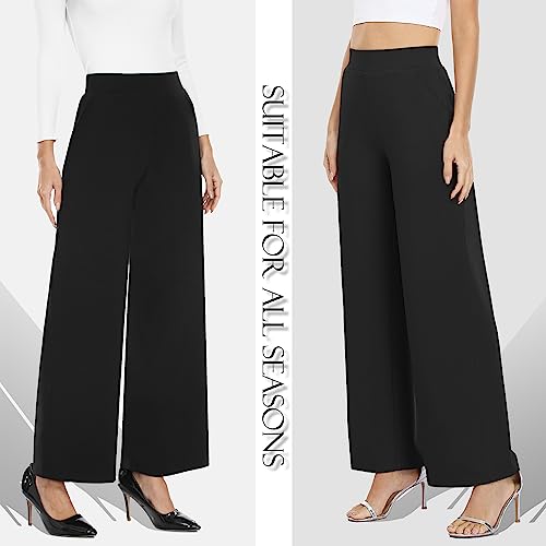 MISS MOLY Women's Wide Leg High Waisted Palazzo Pants Casual Business Dress Pants Pull On Stretch Trousers with Pockets4