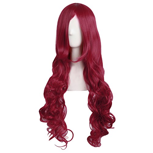 Image of MapofBeauty 32 inch 80cm Long Hair Spiral Curly Cosplay Costume Wig (Dark Red)