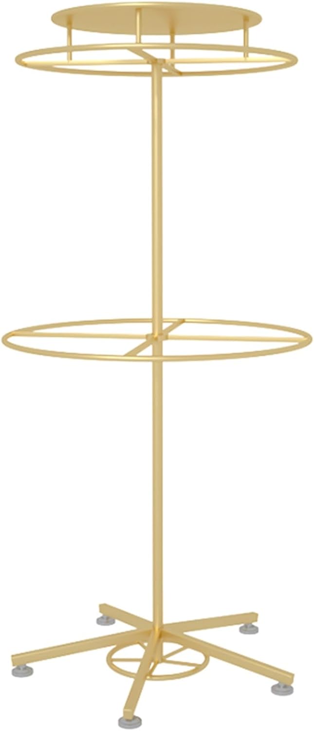 Coat Rack Stand Clothes Rack Stand, Double-layer Commercial Shelves, Clothing Store Retail Display Racks, Dress Suit Scarf Children's Wear Storage Hanger, Large Space ( Color : White , Size : 35.43x70