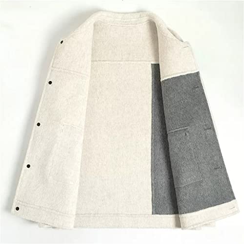 CHUNYU Wollen jas korte sectie revers kleurblokkerende tweed jas herfst en winter nieuwe jeugd casual kasjmiervrije jas - Image 5