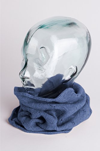 Love Cashmere Women's 100% Cashmere Infinity Scarf Snood - Denim Blue - made in Scotland RRP $1502