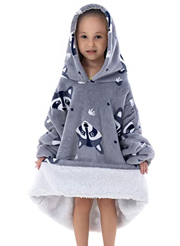Wearable Blanket Hoodie for Toddlers, Infant 2-6YR Sherpa Blanket Sweatshirt with Pocket, Super Warm Wearable Hoodie Fits 2-6 Years Little Kids Girls Boys - Image 3