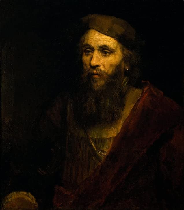 Poster Homme barbu avec casquette Rembrandt 50x70cm pour déco salon