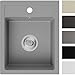 Produktbild Spülbecken Grau 40 x 50 cm, Granitspüle + Siphon Klassisch, Küchenspüle ab 40er Unterschrank, Einbauspüle von Primagran