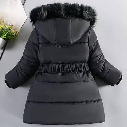 Kids Girls Insulated Long Quilted Puffer Jacket Winter Coat Warm Hooded Parka Snow Coats with Removable Fur Hood2