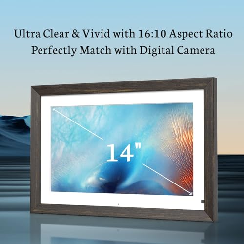 Bsimb 14 Inch Wifi Digital Picture Frame, Large Digital Photo Frame Photo Frame Electronic With 32Gb Hd Ips Touchscreen, Remote Control, Auto-Rotate, Motion Sensor thumb #3