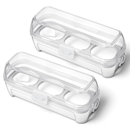 2 PCS Camping Egg Container Boiled Egg Carrier Camping Eggs Carrier Container Hard Eggs Storage Bag Case for Outdoor Hiking Kitchen Refrigerator Trekking