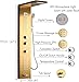 Brushed Nickel Digital Display Shower Panel Column Rainfall Waterfall Shower Spa Jets Bath Shower Mixer Faucet Golden Black(Drak Grey Shower)