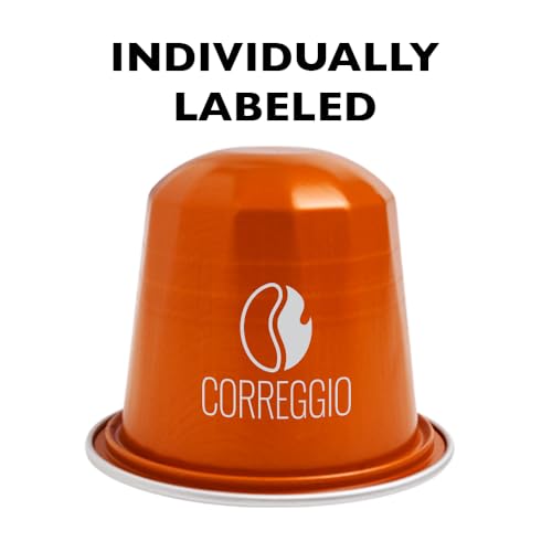 Image of Fresh Roasted Coffee, Correggio Italian Craft Espresso Capsules for Nespresso OriginalLine, Intensity 10, Kosher, 60 Recyclable Aluminum Capsules
