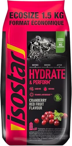 Isostar Hydrate & Perform - 1,5 kg de Bebida Electrolítica Isotónica - Solución Electrolítica para Mejorar el Rendimiento Deportivo – Sabor Arándanos, 1,5 kg (Paquete de 1)