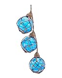 Glass and Twine Blue Buoy Float Christmas Tree Ornament D3638