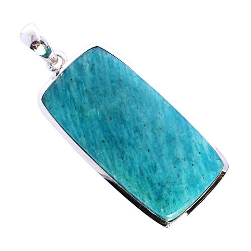 Pendentif Amazonite argent 925 avec pierres précieuses fines FSJ-5589