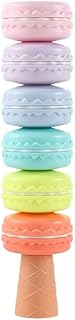 Marca-texto colorido em forma de macaron, conjunto de canetas marca-texto de biscoito bonito caneta fluorecente desenho, marca de destaque ferramenta de escrita