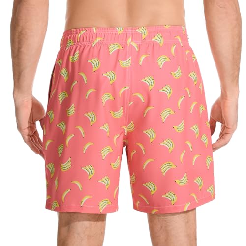Mens Swim Trunks with Compression Liner Quick Dry Bathing Suit with Zipper Pockets Lightweight Beach Shorts2