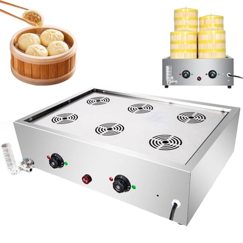 Vaporiera elettrica per alimenti, professionale, con controllo della temperatura commerciale da 30 a 110 ℃ e allarme anti-secco, per buffet di casa e ristorante