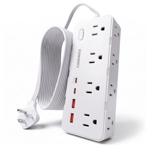 6 Ft Extension Cord Surge Protector Power Strip