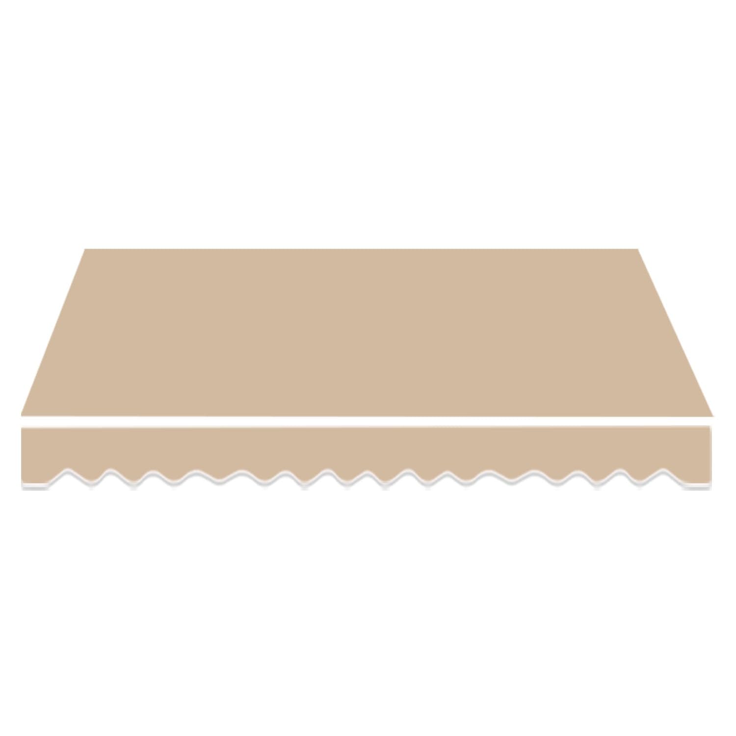 Zapasowa tkanina markizy na patio – chowany pokrowiec na baldachim przeciwsłoneczny do 2,4 m, 3 m, 3,5 m, 4,6 m, 4,9 m, jardów i tarasów (khaki, 3 x 2,5 m)