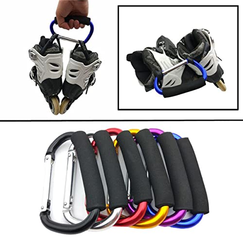 Ganchos para carrinho de bebê, 2 peças de mosquetão organizador de ganchos para pendurar bolsas, bol