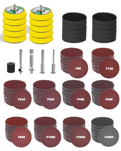Pour mini ponceuse disques abrasifs 50mm et embout pour perceuse bois métal