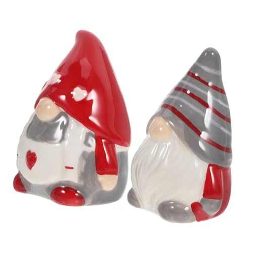 Cabilock 1Pair Ceramic Gnome Shaker Cute Spice Container for Kitchen Decor for Seasoning Compact Design for Spaces Unique for Gnome Lovers