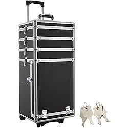 Mesas Con Maletas TecTake MALETÍN DE COSMÉTICOS con Ruedas Belleza Maquillaje (Negro)